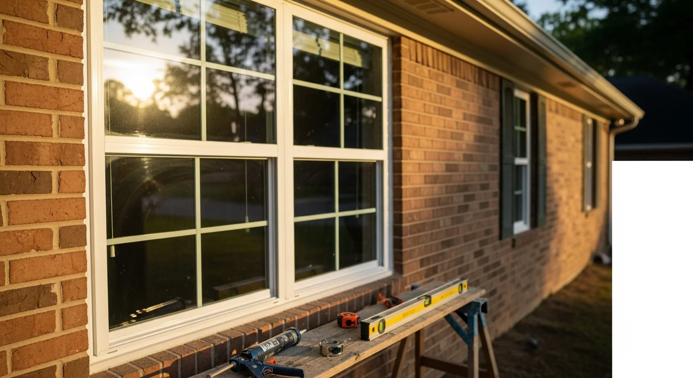 New windows installed in residential home exterior